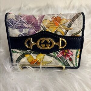 Full Inclusion! Gucci Horsebit GG Floral‎ Trapuntata Multicolor Zumi Wallet